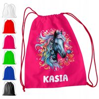 WOREK PLECAK SPORTOWY NA WF DLA DZIECI - KOŃ + IMIĘ! KUCYK JEŹDZIECTWO