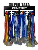 Wieszak na medale SUPER TATA twoje imię dowolny tekst 124.1