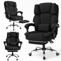 fotel biurowy obrotowy master z podnóżkiem i poduszką masującą - czarny