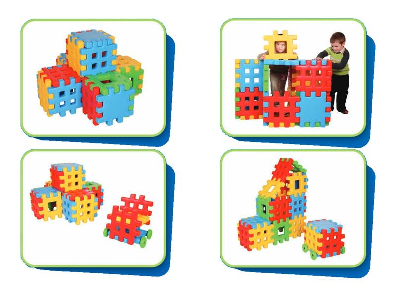 WOOPIE Klocki Edukacyjne Wafle Ogrodzenie Domek zdjęcie 9