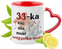 33 Urodziny Czerwony Z Uszkiem W Kształcie Serca Na Prezent