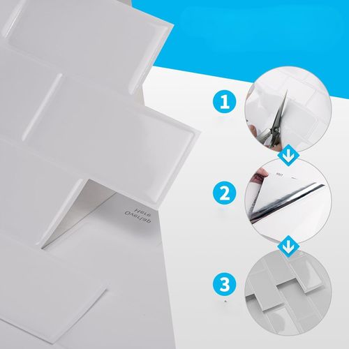 Panel Panele Ścienne 3D Samoprzylepne Winylowe Białe Kuchnia X10 30X30Cm na Arena.pl