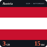 Karta eSIM Internet Austria 3 GB na 15 dni - bez rejestracji