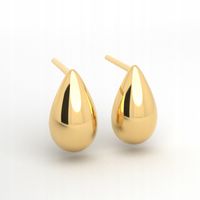 Kolczyki sztyfty małe kropla srebro pozłacane pudełko gratis