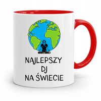 Dla Dja Muzyka Kubek Czerwony Najlepszy Dj Świata Z Nadrukiem Ze Zdjęciem