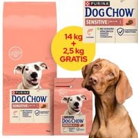 sucha karma psa purina dog chow łosoś z prebiotykiem 14kg + 2,5kg gratis