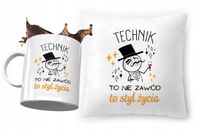 Dla Technika Zestaw Poduszka + Kubek Na Prezent Z Nadrukiem Ze Zdjęciem