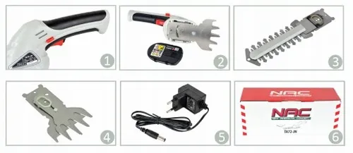 NOŻYCE AKUMULATOROWE DO TRAWY I KRZEWÓW NAC TA72-JN 7,2 V 2 OSTRZA na Arena.pl