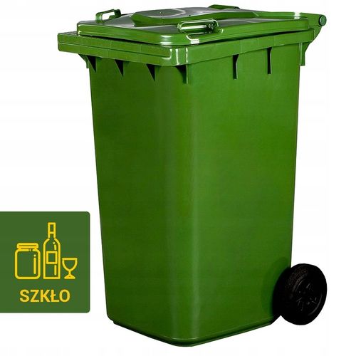 POJEMNIK KOSZ KUBEŁ 240L NA ŚMIECI ODPADY ZIELONY na Arena.pl