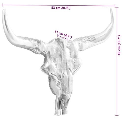 Czaszka byka Srebrny 53 x 11 x 40 cm Aluminium na Arena.pl