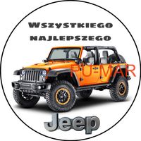 Opłatek na tort Jeep Terenówka Cherokee Tekst Gratis Urodziny 18 30 40 50