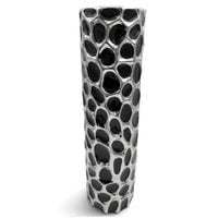 WAZON CERAMICZNY CZARNY WYSOKI FLAKON PODŁOGOWY NA TRAWY GAŁĄZKI 50 cm