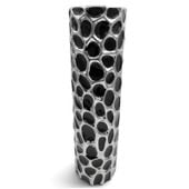 WAZON CERAMICZNY CZARNY WYSOKI FLAKON PODŁOGOWY NA TRAWY GAŁĄZKI 50 cm