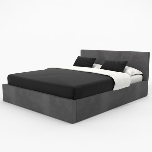 ŁÓŻKO TAPICEROWANE 140x200 ŁÓŻKO PODWÓJNE Z POJEMNIKIEM GRAFITOWE na Arena.pl