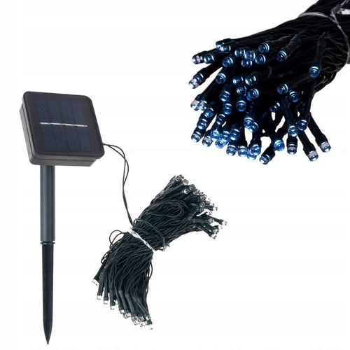 LAMPKI CHOINKOWE SOLARNE 500 LED 52m GIRLANDA ZIMNE BIAŁE 8 FUNKCJI na Arena.pl