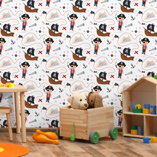 Tapeta dla chłopca PIRACI statki mapa skarbów na Arena.pl