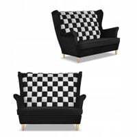 Sofa kanapa uszak CAROL DUO skandynawska Family Meble czarno - biała