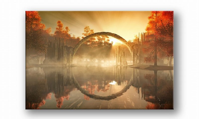 OBRAZ NA PŁÓTNIE 113 Jezioro 90x60cm zdjęcie 2
