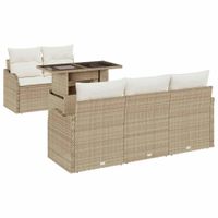 Zestaw Sof na Ogród 6 pcs Beżowy 100 x 55 x 73 cm Polirattan
