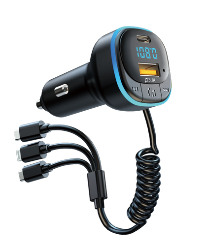 TRANSMITER FM BLUETOOTH 5.0 MP3 ŁADOWARKA SAMOCHODOWA USB-C MICRO LIGHTNING na Arena.pl