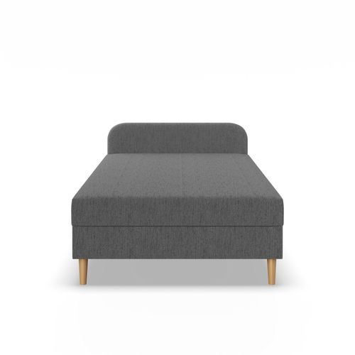 Łóżko Kontynentalne CASPE JEDNOOSOBOWE Tapicerowane Pojedyncze CIEMNY SZARY na Arena.pl