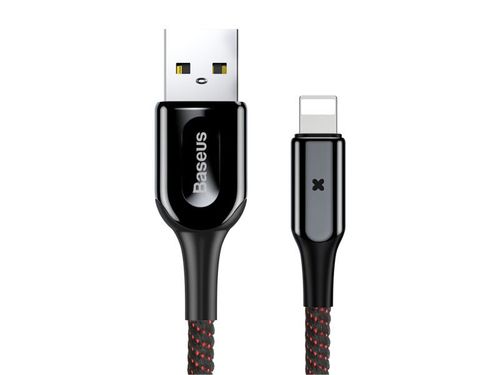 Baseus Kabel X-shaped USB Lightning 2.4A LED 1m czarny na Arena.pl