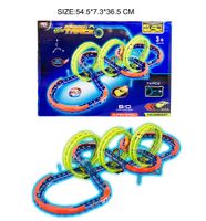 Ekstremalny Tor Wyścigowy Dla Dzieci 3+ Części Konstrukcyjne 74 El. + Autko