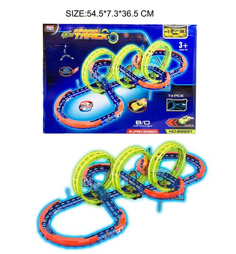 Ekstremalny Tor Wyścigowy Dla Dzieci 3+ Części Konstrukcyjne 74 El. + Autko na Arena.pl