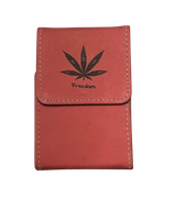 Malinowe Pudełko Etui na Paczkę Papierosów Czarny Liść Marychy Freedom