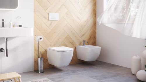 Ness miska WC 50 cm wisząca bezrantowa z deską wolnoopadającą, biały połysk na Arena.pl