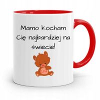 Kubek Czerwony Prezent Dla Mamy Mamo Kocham Cię Z Nadrukiem Ze Zdjęciem