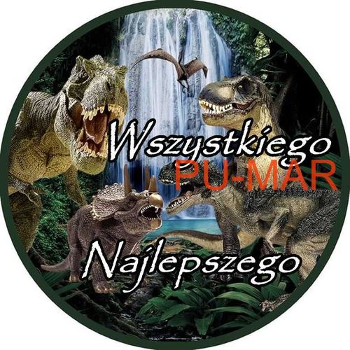 Opłatek na tort Urodziny Dinozaur Dinozaury Drapieżnik Postać Tekst Gratis na Arena.pl