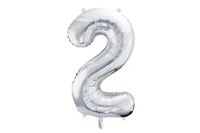 Balon fol.Cyfra 2 86 srebrny 36023