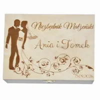 Niezbędnik wesele ślub prezent Młoda Para pudełko grawer wzory upominek