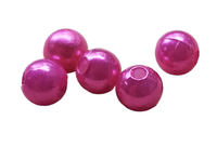 PEREŁKI "P" PLASTIK CIEMNY RÓŻ 6MM 100SZT