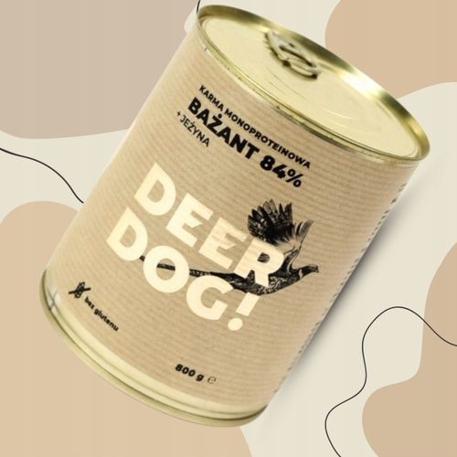 Mokra karma dla psa Deer Dog BAŻANT Z JEŻYNĄ puszka 800 G PREMIUM 84% MIĘSA na Arena.pl