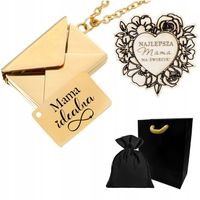 Naszyjnik z GRAWEREM koperta SERCE prezent DLA MAMY dzień MATKI + GRATIS