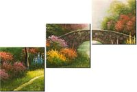 70 90CM OBRAZ 3 ELEM KLIMATYCZNY ZAKĄTEK ŚCIENNY DRUK PŁÓTNO