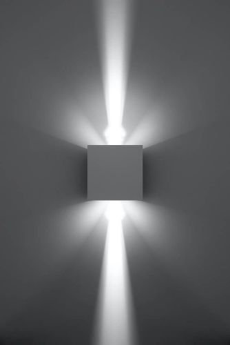 Kinkiet LAMPA przyścienna elewacyjna SL.0544 metalowa OPRAWA cube LED 6W 3000K kostka IP54 biała na Arena.pl