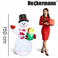 ELEKTRYCZNIE DMUCHANY BAŁWAN DEKORACJA ŚWIĄTECZNA LED OZDOBA OGRODOWA 150cm