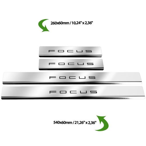 Listwa progowa FORD FOCUS MK4 Stal nierdzewna 304 połysk z czarnymi literam na Arena.pl