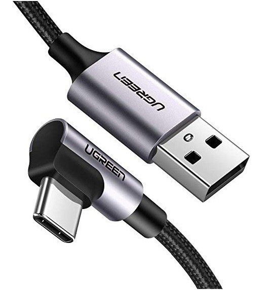 Kabel USB do USB-C kątowy UGREEN US284, 3A , 2m (czarny) zdjęcie 2