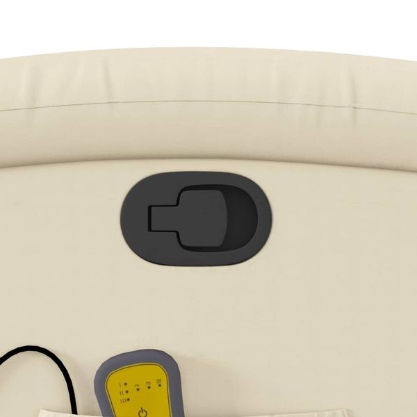 Emaga Rozkładany fotel masujący, kremowe, sztuczna skóra zdjęcie 10