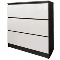 Komoda Do Salonu Sypialni 3 Szuflady 80 Zoe Czarna Wanilia Połysk