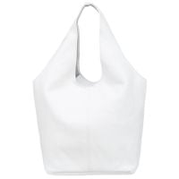 VERA PELLE torebka damska skórzana shopper na ramię z saszetką V724 biała