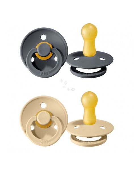 BIBS : 2-PACK S IRON & BEIGE Smoczek zdjęcie 1