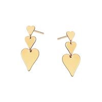 srebrne pozłacane kolczyki 3 serca - kdk6533y