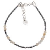 Bransoletka urodzeniowa listopad - cytryn, hematyt i srebro