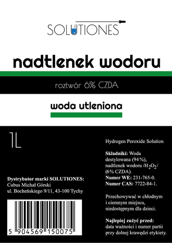 Woda utleniona 6% - Nadtlenek wodoru 1 L Solutiones na Arena.pl