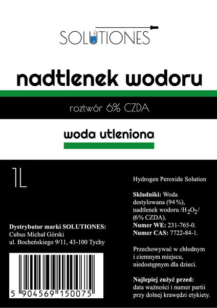 Woda utleniona 6% - Nadtlenek wodoru 1 L Solutiones zdjęcie 2